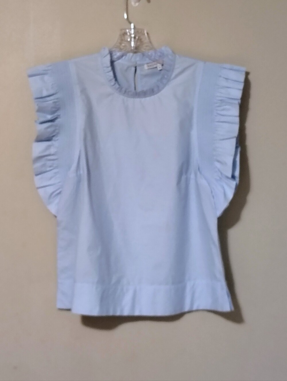 Light Blue Ruffle Sleeve Blouse English Factory
